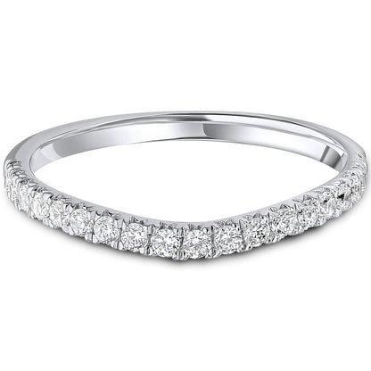Micro Claw Set Brilliant Cut Diamond Wave Shaped Wedding Band | 0.30ct