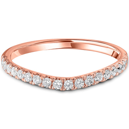 Micro Claw Set Brilliant Cut Diamond Wave Shaped Wedding Band | 0.30ct