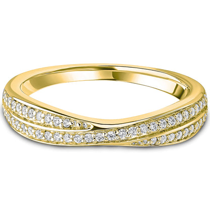Brilliant Cut Diamond Curved Crossover Wedding Band | 0.20ct