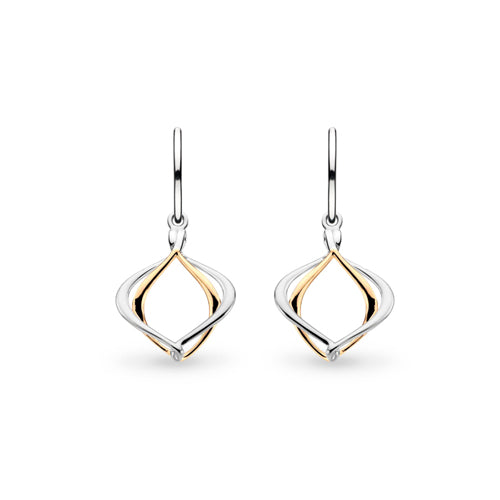 Kit Heath Alicia Golden Petite Drop Earrings in Silver with Gold Plate.
