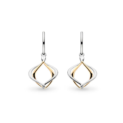 Kit Heath Alicia Golden Petite Drop Earrings in Silver with Gold Plate.