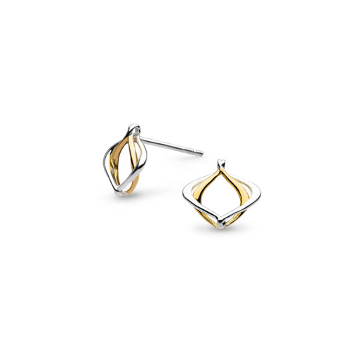 Kit Heath Alicia Golden Petite Stud Earrings in Silver with Gold Plate