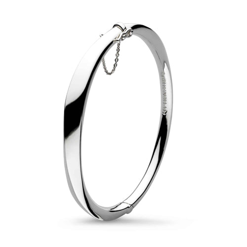Kit Heath Bevel Cirque Hinged Bangle in Silver