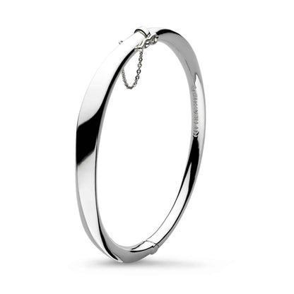 Kit Heath Bevel Cirque Hinged Bangle in Silver