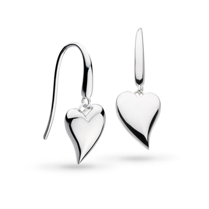 Kit Heath Desire Cherish Heart Drop Earrings in Silver
