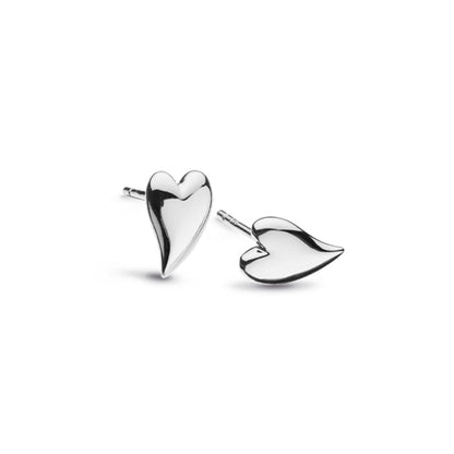 Kit Heath Desire Kiss Mini Heart Stud Earrings in Silver