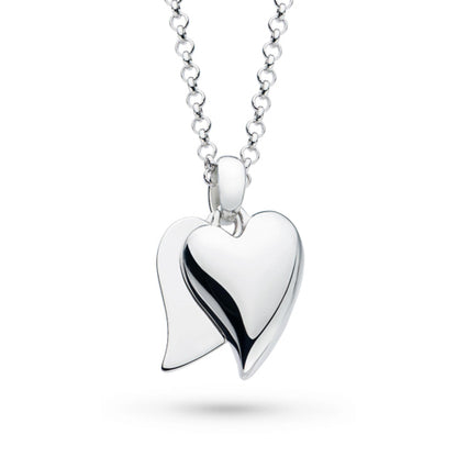 Kit Heath Desire Love Duet Heart Necklace in Silver