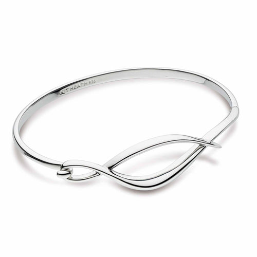 Kit Heath Entwine Twine Twist Hinged Bangle in Silver