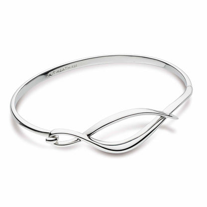 Kit Heath Entwine Twine Twist Hinged Bangle in Silver