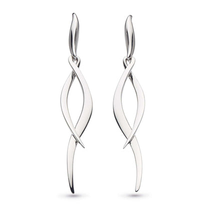 Kit Heath Entwine Twine Twist Drop Earrings in Silver