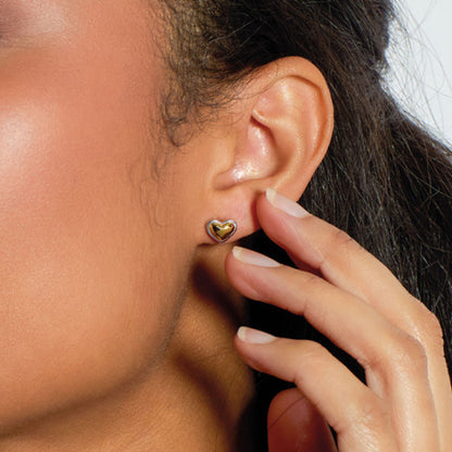 Kit Heath Heart of Gold Stud Earrings in Silver.