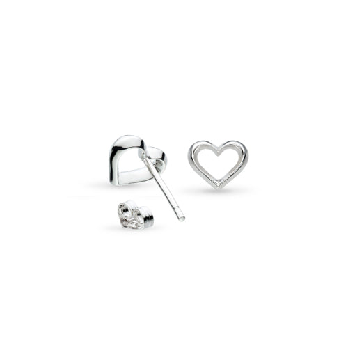 Kit Heath Love Silver Heart Stud Earrings