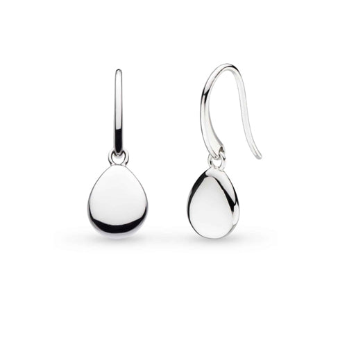 Kit Heath Pebble Droplet Drop Earrings in Silver