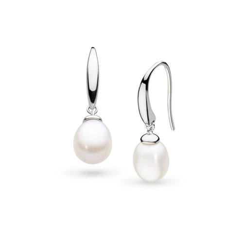 Kit Heath Revival Classic Pearl Drop Earrings in Silver