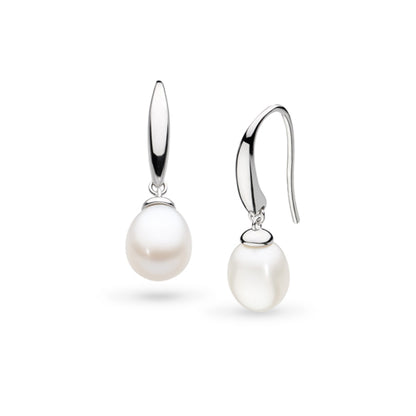 Kit Heath Revival Classic Pearl Drop Earrings in Silver