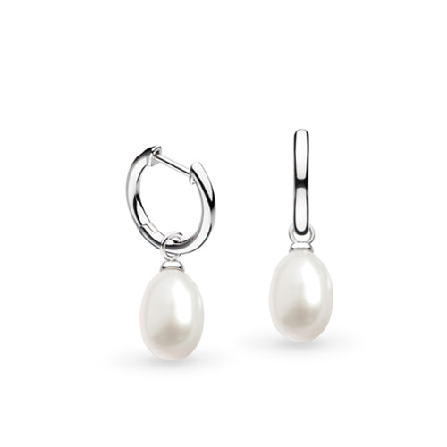 Kit Heath Revival Classic Pearl Hoop Earrings in Silver