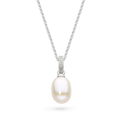 Kit Heath Revival Classic Pearl Glitz Necklace in Silver.