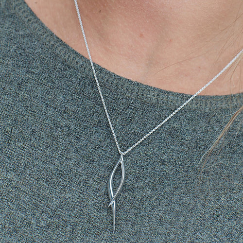 Kit Heath Entwine Twine Twist Necklace in Silver