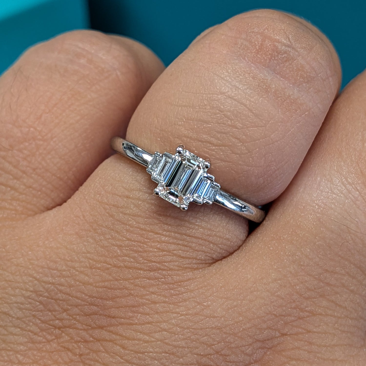 Laboratory Grown Diamond Five Stone Ring in Platinum, 0.69ct