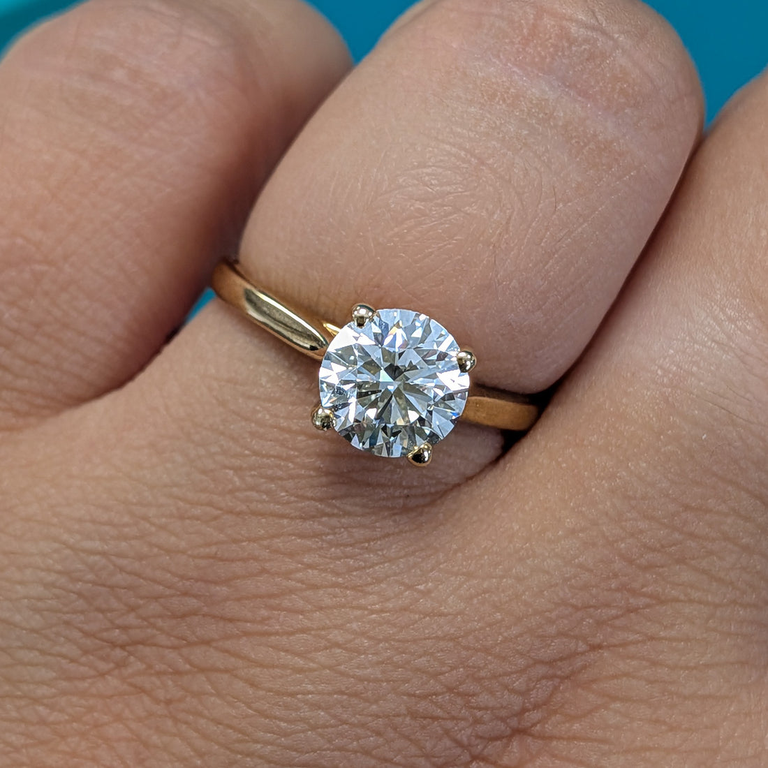 Laboratory Grown Diamond Solitaire Ring in 9ct Yellow Gold, 1.51ct