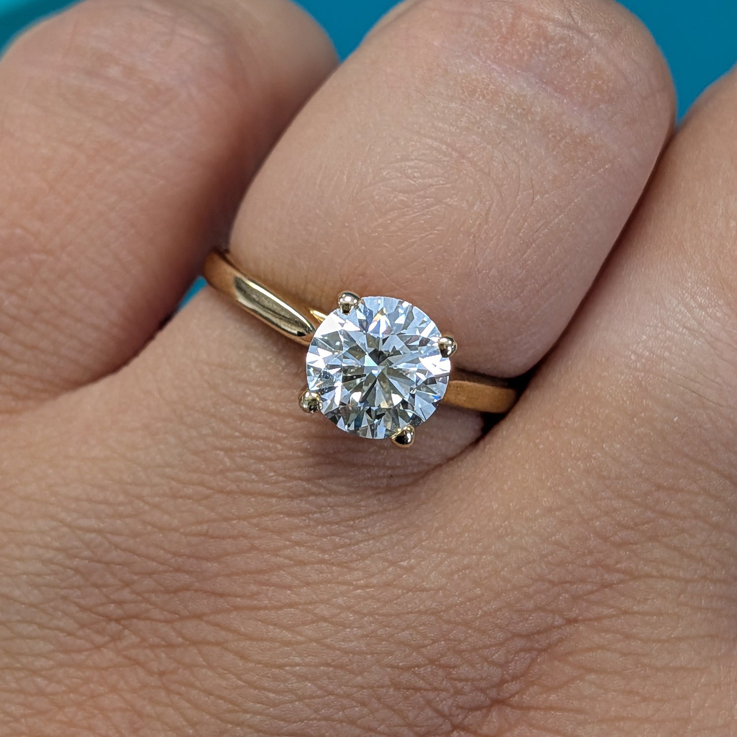 Laboratory Grown Diamond Solitaire Ring in 9ct Yellow Gold, 1.51ct