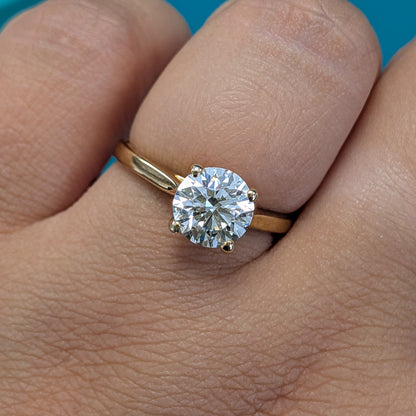Laboratory Grown Diamond Solitaire Ring in 9ct Yellow Gold, 1.51ct