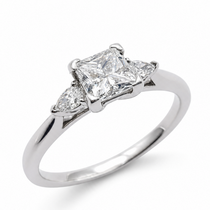 Laboratory Grown Diamond Three Stone Ring in Platinum, 0.66ct