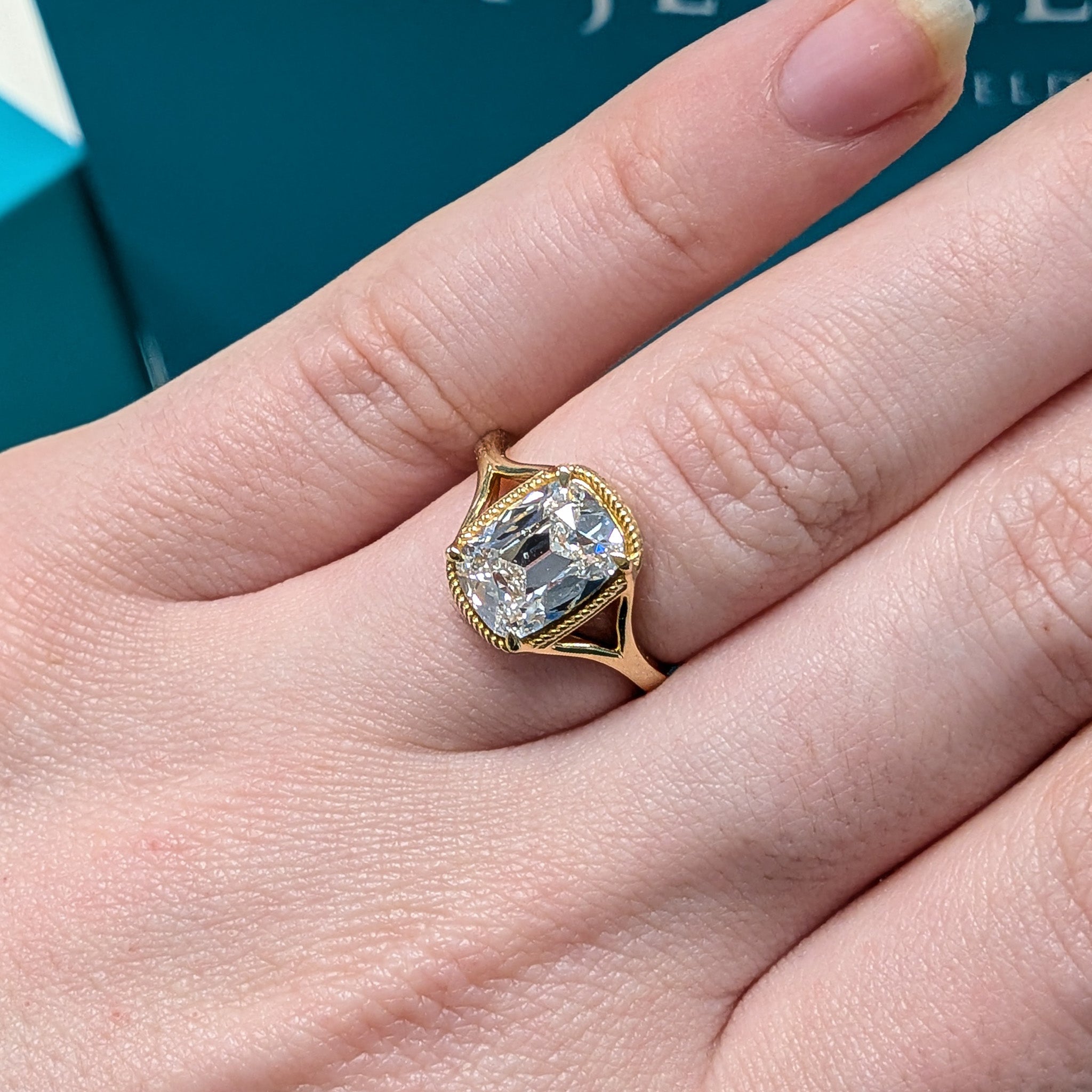 Laboratory Grown Old European Cut Diamond Solitaire Ring in 18ct Yellow Gold, 2.09ct