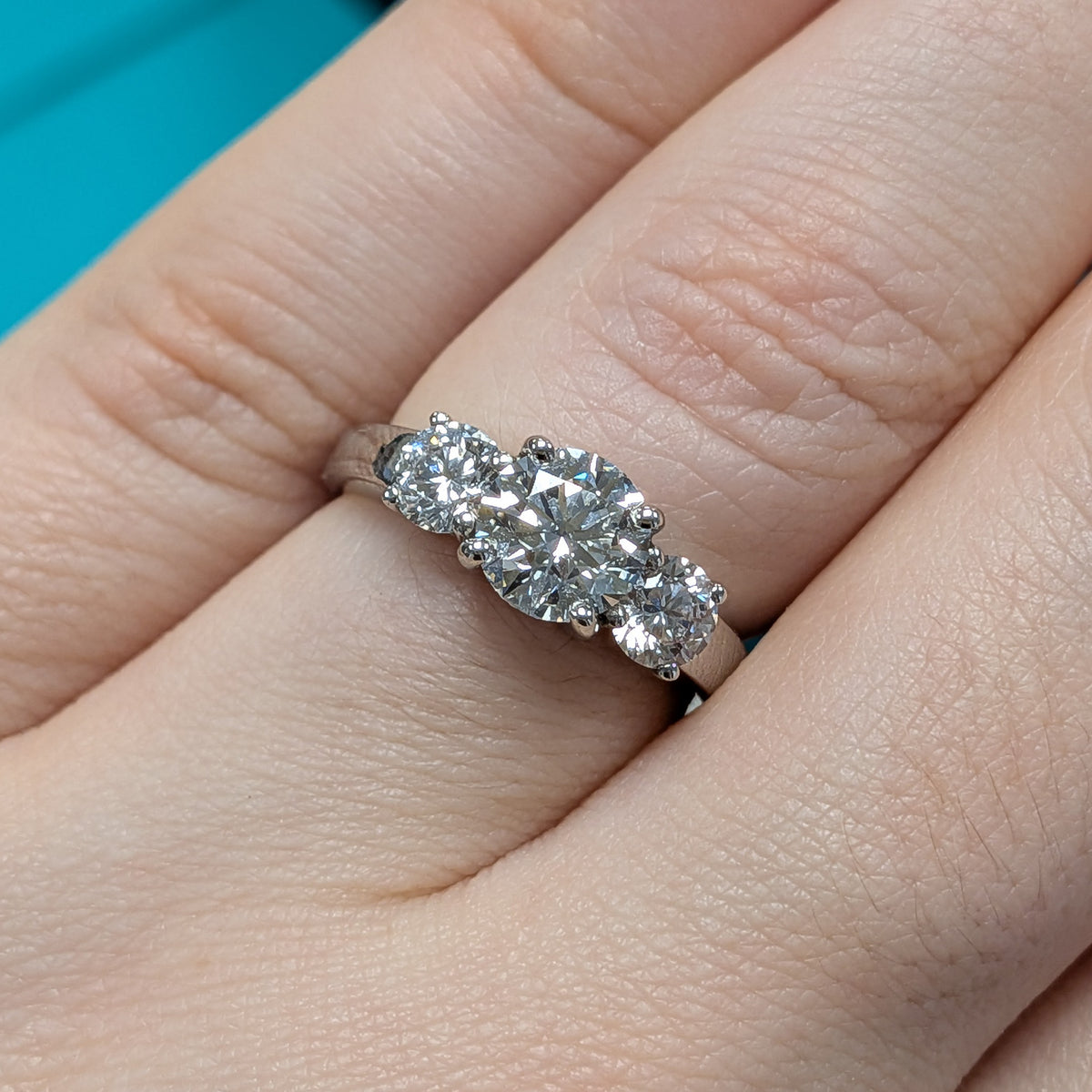 Laboratory Grown Diamond Three Stone Engagement Ring in Platinum, 1.61ct