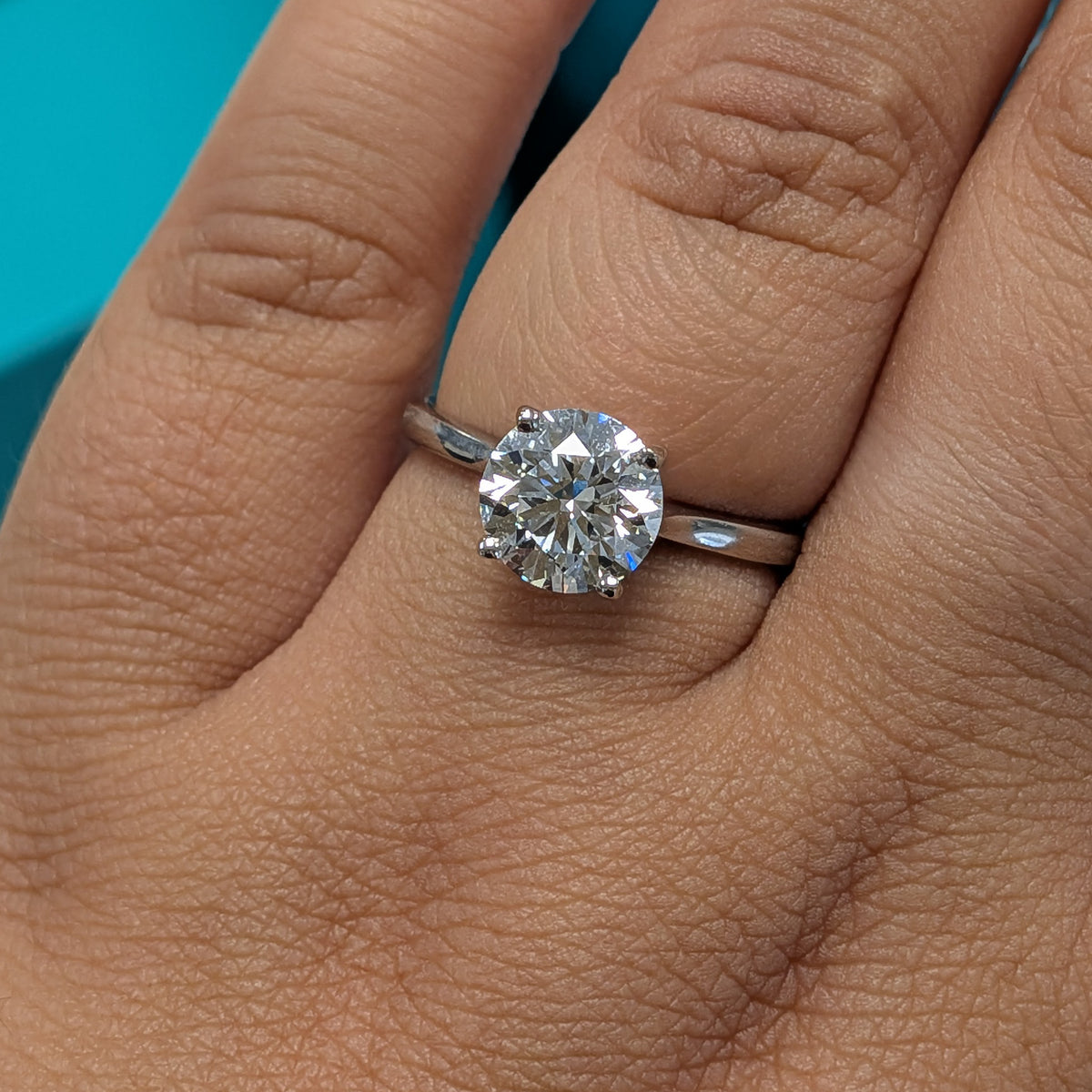 Laboratory Grown Brilliant Cut Diamond Solitaire Engagement Ring in Platinum, 1.83ct