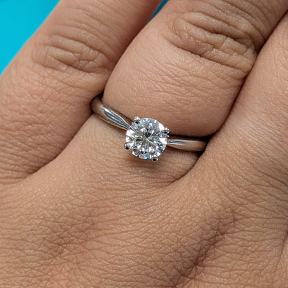 Laboratory Grown Brilliant Cut Diamond Solitaire Engagement Ring in 9ct White Gold, 0.78ct