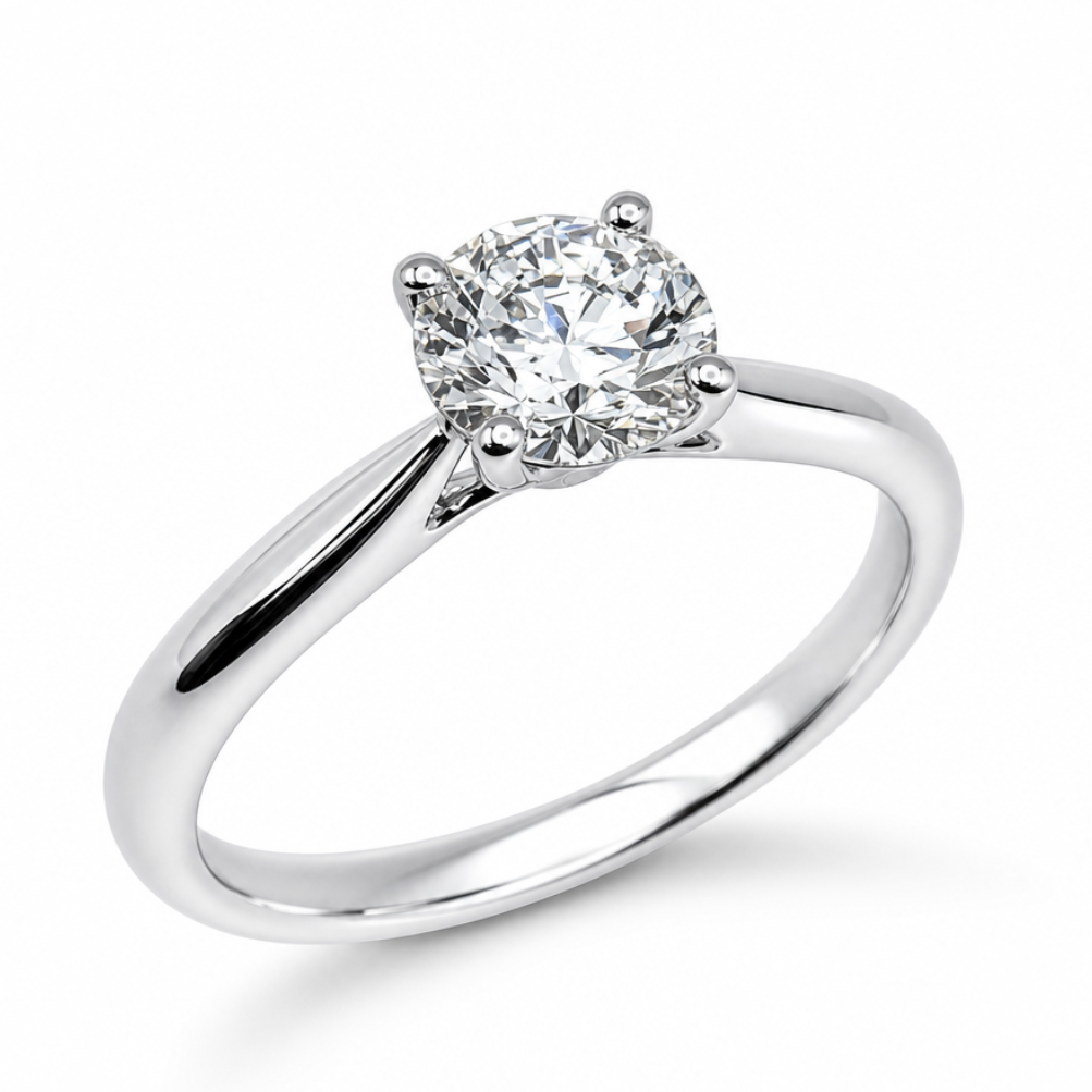 Laboratory Grown Brilliant Cut Diamond Solitaire Engagement Ring in 9ct White Gold, 0.78ct