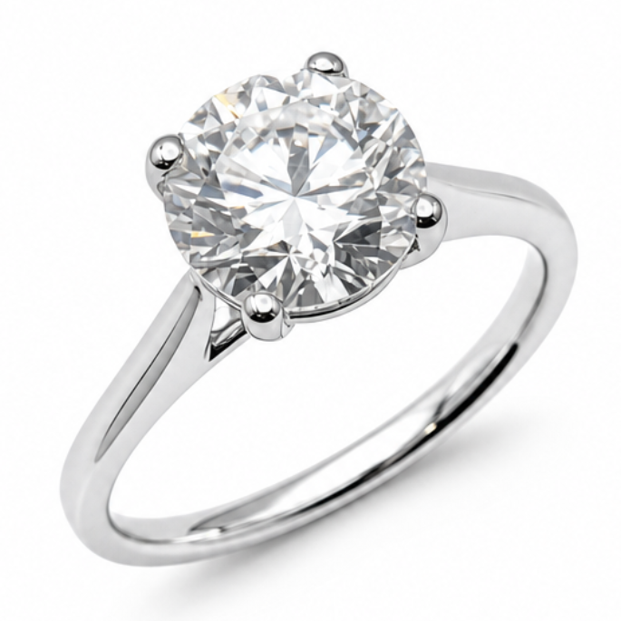 Laboratory Grown Brilliant Cut Diamond Solitaire Engagement Ring in 9ct White Gold, 2.02ct