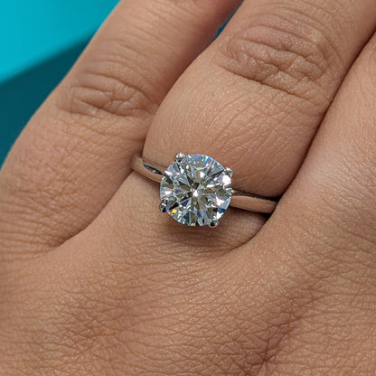 Laboratory Grown Brilliant Cut Diamond Solitaire Engagement Ring in 9ct White Gold, 2.02ct