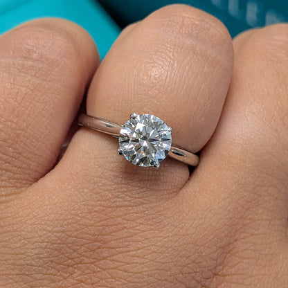 Laboratory Grown Brilliant Cut Diamond Solitaire Engagement Ring in 9ct White Gold, 1.50ct