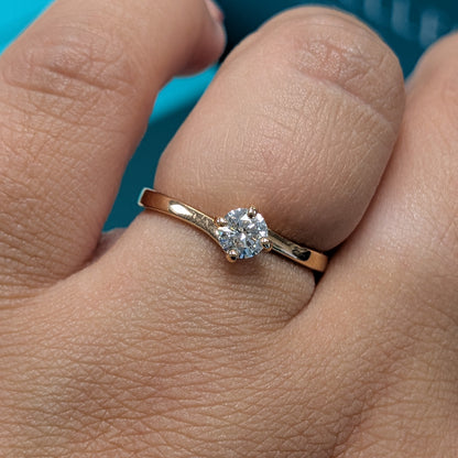Laboratory Grown Brilliant Cut Diamond Solitaire Engagement Ring in 9ct Rose Gold, 0.34ct