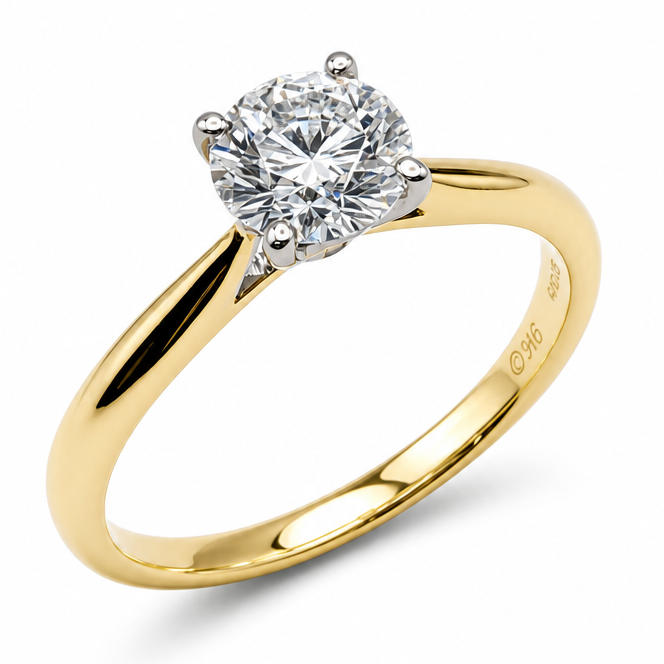 Laboratory Grown Diamond Solitaire Engagement Ring in 9ct Yellow Gold, 0.78ct