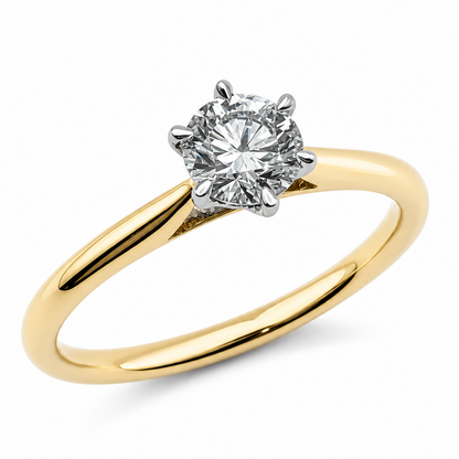 Laboratory Grown Brilliant Cut Diamond Solitaire Engagement Ring in 9ct Yellow Gold, 0.50ct