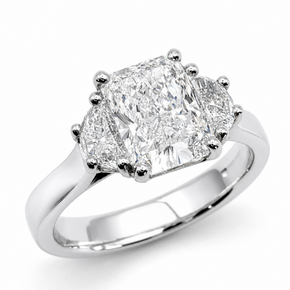Laboratory Grown Diamond Three Stone Engagement Ring in Platinum, 2.39ct
