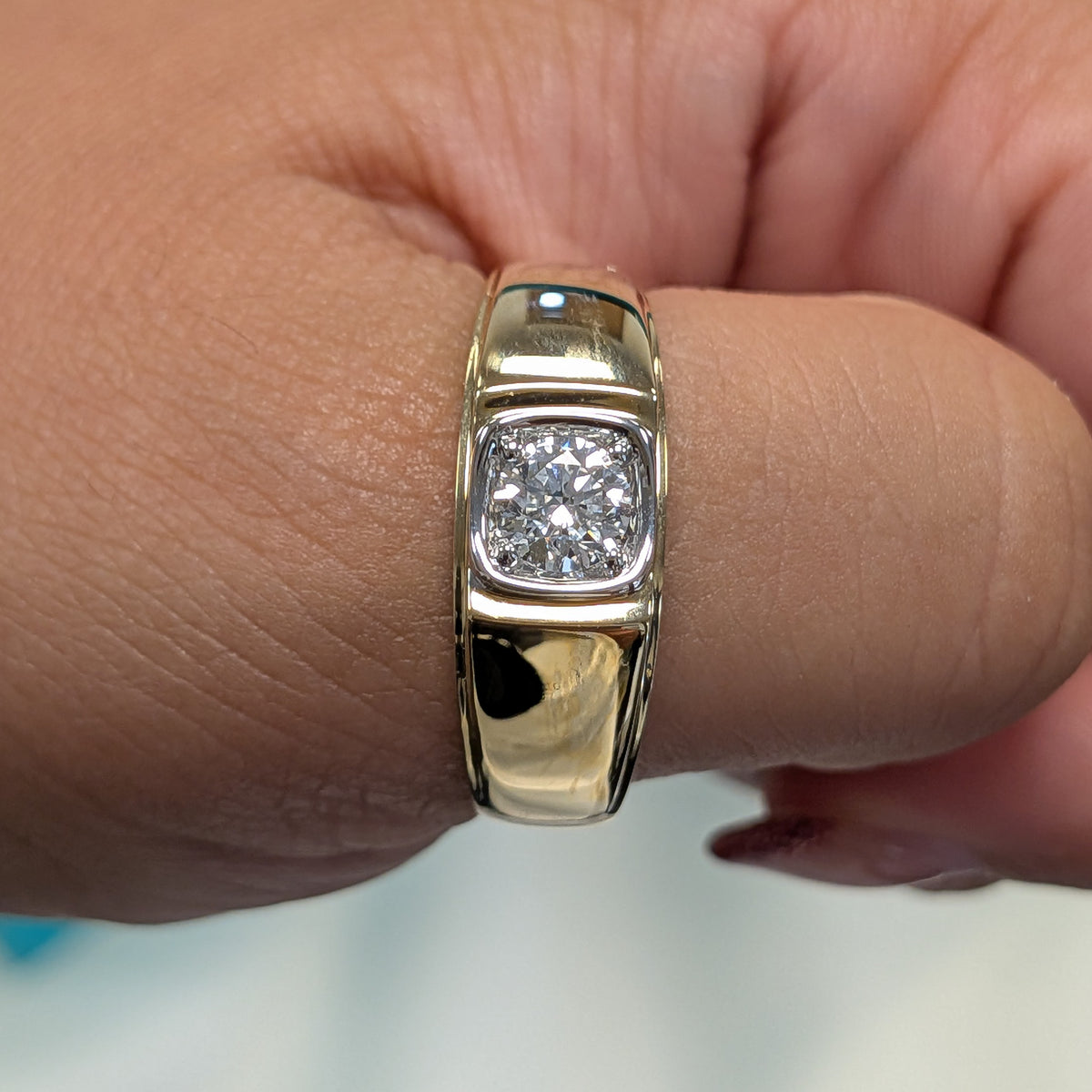 Laboratory Grown Diamond 9ct Yellow Gold Signet Ring, 0.50ct