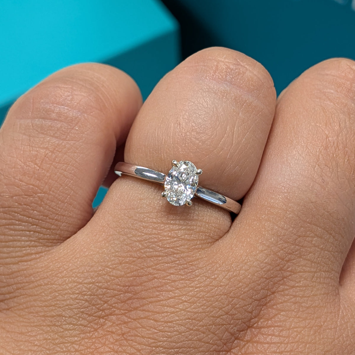 Laboratory Grown Oval Cut Diamond Solitaire Engagement Ring in 9ct White Gold, 0.50ct