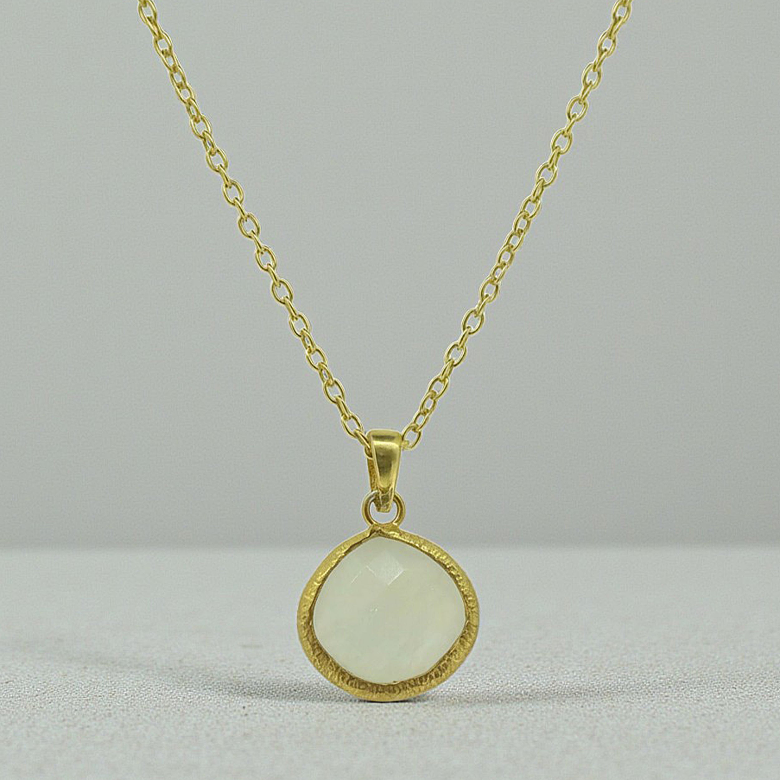 Moonstone Teardrop Pendant in Gold Plated Vermeil