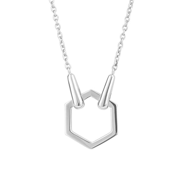 Hexagon necklace in silver