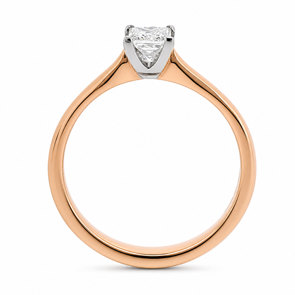 Princess Cut Diamond Solitaire Ring in 18ct Rose Gold, 0.37ct