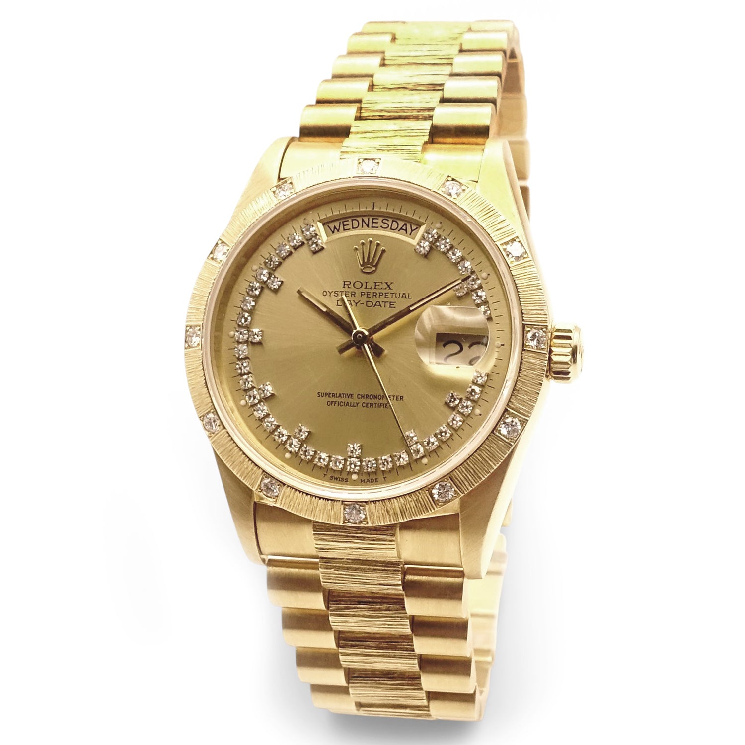 Rolex Day-Date in 18ct Gold, Circa 1985. Model number 18108.