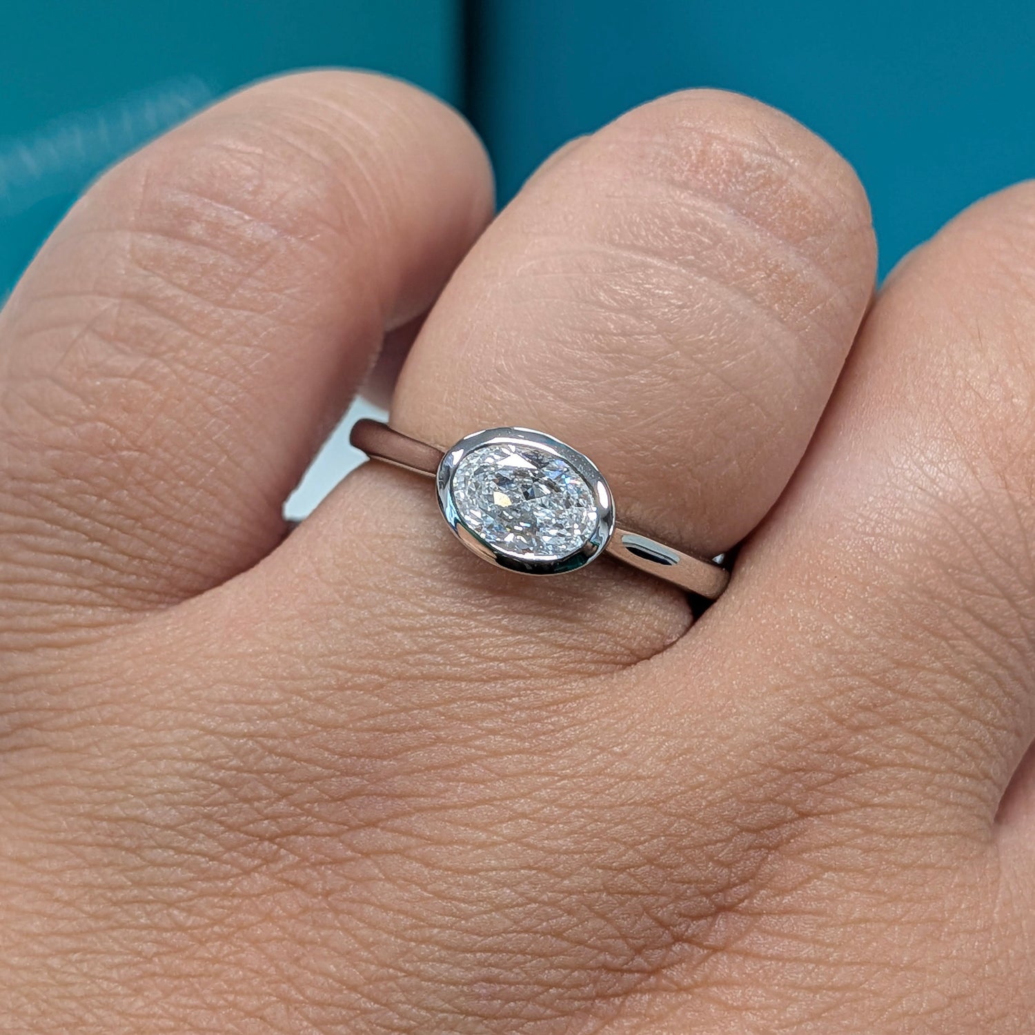 Rubover Diamond Solitaire Engagement Ring in Platinum, 0.80ct