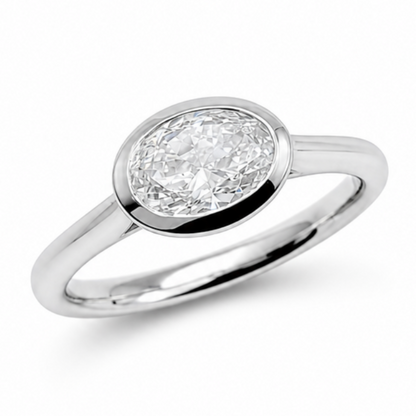 Rubover Diamond Solitaire Engagement Ring in Platinum, 0.80ct
