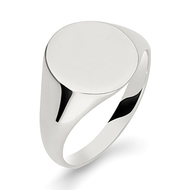 Oxford Oval signet ring in argentium silver