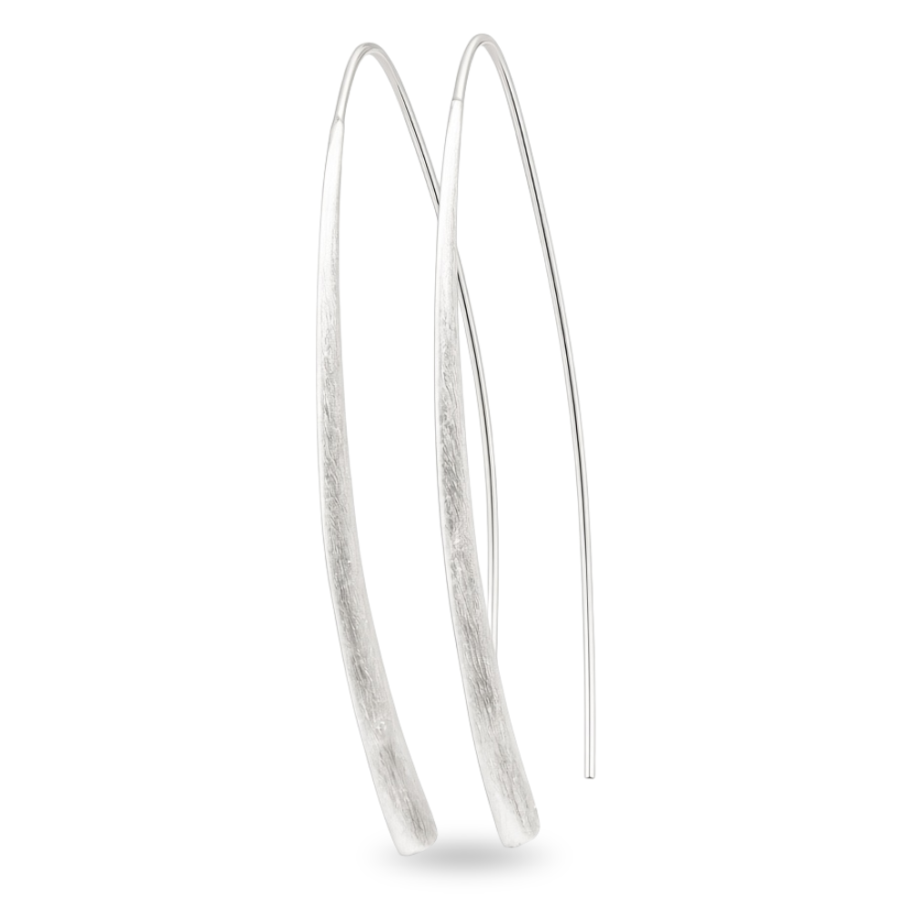 Sterling Silver Long Curved Threader Earrings