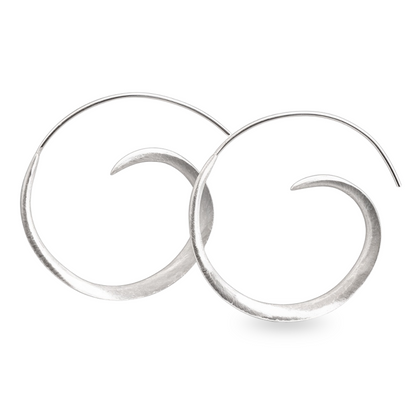 Sterling Silver Swirl Hoop Earrings